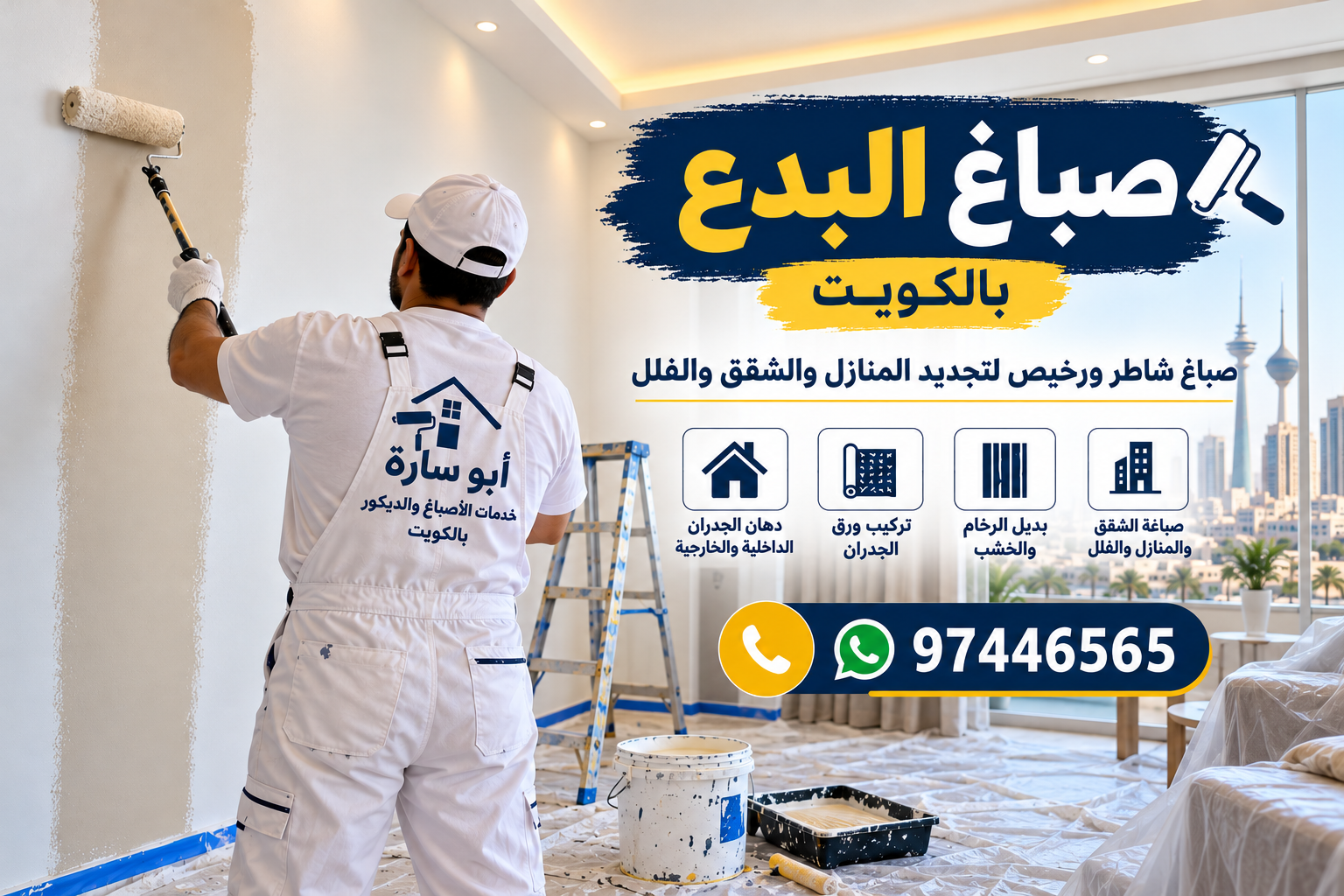 صباغ البدع بالكويت – صباغ شاطر ورخيص للمنازل والشقق مع أبو سارة